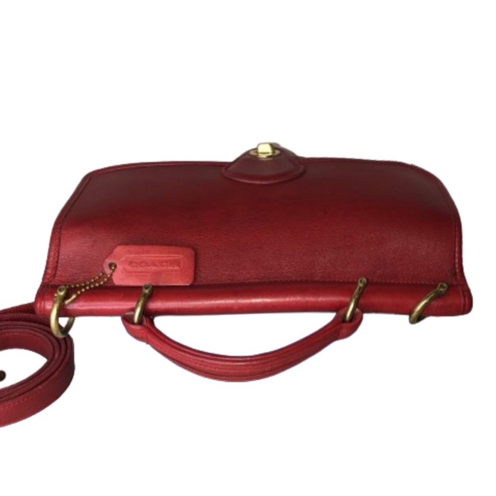 Vintage COACH Willis Red Glove Tanned Top Handle Crossbody Bag 9927 USA COA - Picture 13 of 17